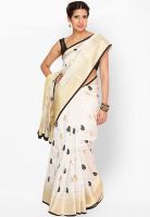 Jashn Beige Embroidered Saree