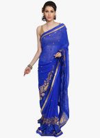 Jashn Blue Embellished Saree