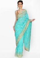 Jashn Blue Embroidered Saree