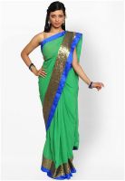 Jashn Green Embroidered Saree