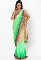 Jashn Green Embroidered Saree