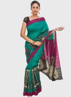Jashn Green Printed Saree