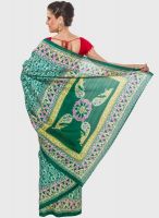 Jashn Green Printed Saree