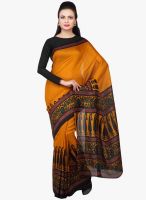 Jashn Mustard Yellow Printed Saree