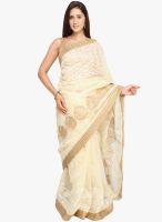 Jashn Off White Embroidered Saree