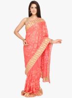 Jashn Peach Embellished Saree
