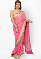 Jashn Pink Embroidered Saree