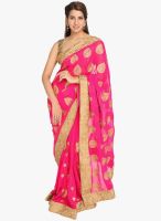 Jashn Pink Embroidered Saree