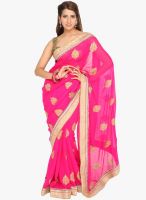 Jashn Pink Embroidered Saree