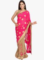 Jashn Pink Embroidered Saree