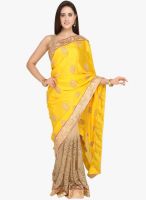 Jashn Yellow Embroidered Saree