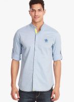 Jogur Solid Light Blue Casual Shirt