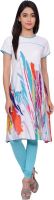 Juniper Self Design Women's A-line Kurta(White)