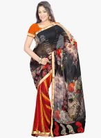 Kalista Fashions Black Embroidered Saree