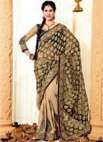 Kalista Fashions Black Embroidered Saree
