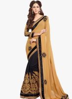 Kalista Fashions Mustard Yellow Embroidered Saree