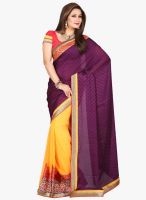 Kalista Fashions Purple Embroidered Saree