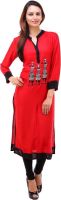 Kitty Printed Women's Straight Kurta(Red)
