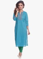 Kurti'S Blue Solid Kurtis