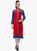 Kurti'S Red Embroidered Kurta