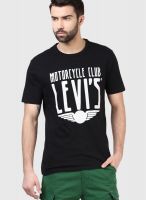 Levi's Black Printed Round Neck T-Shirts