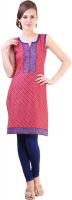 Libas Printed Women's Straight Kurta(Pink)