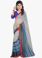 Lookslady Beige Printed Saree