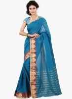 Lookslady Blue Printed Saree