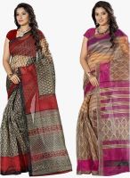 Lookslady Multicoloured Printed Sarees
