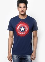 Marvel Blue Printed Round Neck T-Shirts