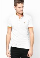 Monteil & Munero White Solid Polo T-Shirts