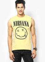 Nirvana Yellow Printed Round Neck T-Shirts