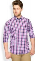 Park Avenue Men's Checkered Casual Purple Shirt