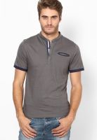 Phosphorus Grey Solid Henley T-Shirts