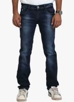 Police Blue Low Rise Slim Fit Jeans