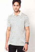 Proline Cream Striped Polo T-Shirts