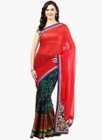 RCPC Red Printed Georgette Saree