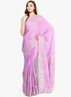 Rang Banarasi Designer Patchwork Stonework Banarasi Purple Saree