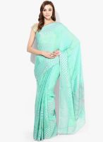 Rang Banarasi Designer Patchwork Stonework Banarasi Seagreen Saree