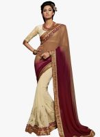 Roop Kashish Beige Embroidered Saree