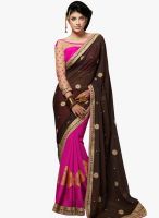 Roop Kashish Brown Embroidered Saree