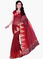 Roop Kashish Maroon Solid Saree