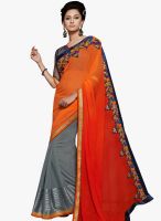 Roop Kashish Orange Embroidered Saree