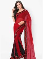 Roop Kashish Red Embroidered Saree