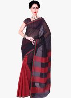 Roop Kashish Red Striped Saree