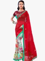 Roop Kashish Red printed Saree