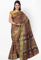 Saree Swarg Brown Printed Saree