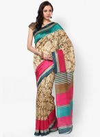 Satrang Silk Blend Beige Saree
