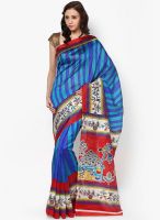 Satrang Silk Blend Blue Saree