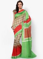 Satrang Silk Blend Brown Saree